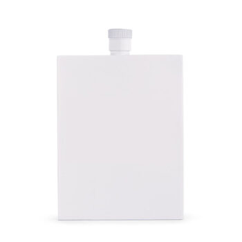 white stainless steel hip flask